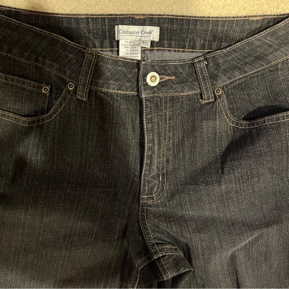 Coldwater Creek cotton blend black jeans 10 petite - Picture 3 of 4